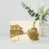  stoomtrein briefkaart (Staand voorkant)