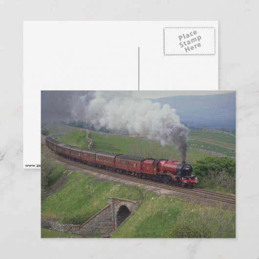 Stoomtrein Briefkaart (Voorkant / Achterkant)