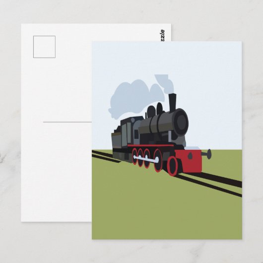 stoomtrein briefkaart (Voorkant / Achterkant)