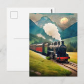  stoomtrein briefkaart (Voorkant / Achterkant)