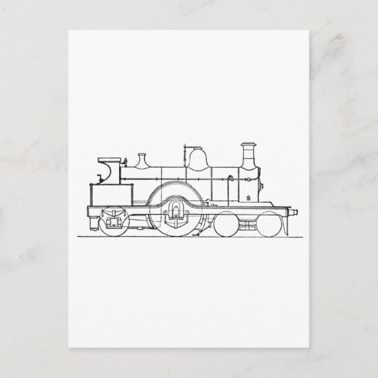 Stoomtrein Briefkaart (Voorkant)