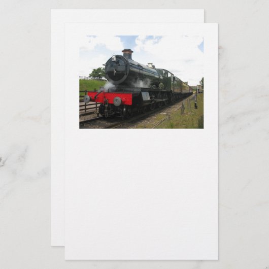  stoomtrein briefpapier (Voorkant / Achterkant)