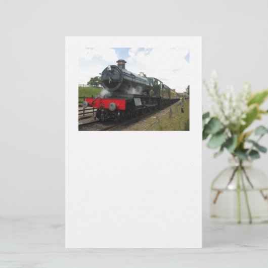 stoomtrein briefpapier (Staand voorkant)