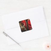  stoomtrein - de wielen vierkante sticker (Envelop)