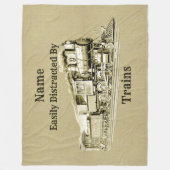  stoomtrein die gemakkelijk door wordt afgebroken, fleece deken (Voorkant)