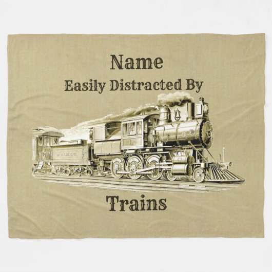  stoomtrein die gemakkelijk door wordt afgebroken, fleece deken (Voorkant (Horizontaal))