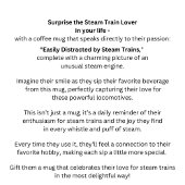 stoomtrein die gemakkelijk door wordt afgebroken, koffiemok