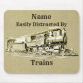 stoomtrein die gemakkelijk door wordt afgebroken, muismat (Voorkant)