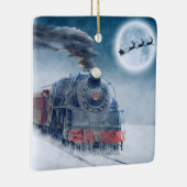 Stoomtrein en rendier keramisch ornament (Rechts)