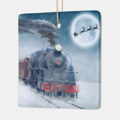 Stoomtrein en rendier keramisch ornament (Links)