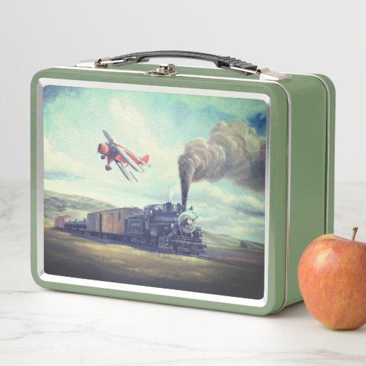 stoomtrein en vliegtuig (In situ)