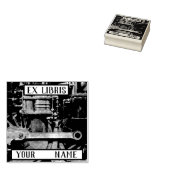 Stoomtrein ex Libris Boekplaat Rubberstempel (Gestempeld)