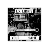 Stoomtrein ex Libris Boekplaat Rubberstempel (Afrduk)