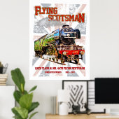 Stoomtrein Flying Scotsman Engelse Locomotief  Poster (Thuiskantoor)