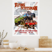 Stoomtrein Flying Scotsman Engelse Locomotief  Poster (Keuken)