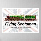Stoomtrein Flying Scotsman Engelse locomotief Poster (Voorkant)