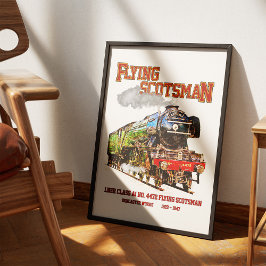 Stoomtrein Flying Scotsman Engelse Locomotief Poster