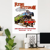 Stoomtrein Flying Scotsman Engelse Locomotief  Poster (Thuiskantoor)