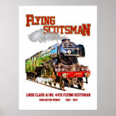 Stoomtrein Flying Scotsman Engelse Locomotief  Poster (Voorkant)