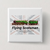 Stoomtrein Flying Scotsman Engelse locomotief Vierkante Button 5,1 Cm (Voorkant)
