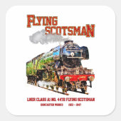Stoomtrein Flying Scotsman Engelse Locomotief  Vierkante Sticker (Voorkant)