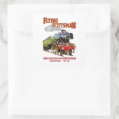 Stoomtrein Flying Scotsman Engelse Locomotief  Vierkante Sticker (Tas)