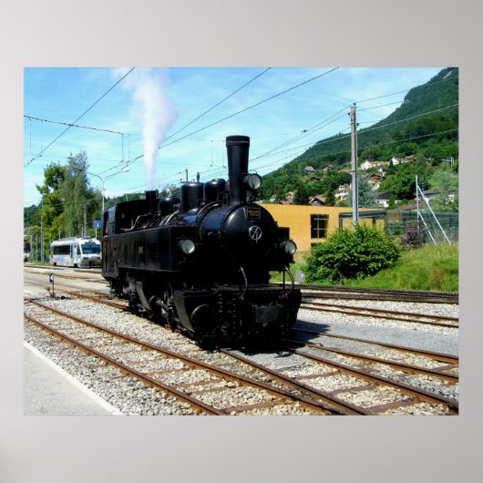 Stoomtrein in Blonay Poster (Voorkant)