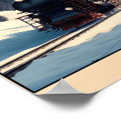  stoomtrein in de besneeuwde Alpen Poster (Hoek)