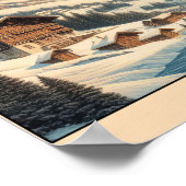  stoomtrein in de besneeuwde Alpen Poster (Hoek)