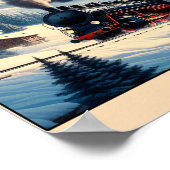  stoomtrein in de besneeuwde Alpen Poster (Hoek)