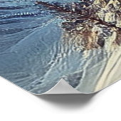 Stoomtrein in de besneeuwde bergen, spoorweg poster (Hoek)