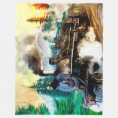 Stoomtrein in de houtstoomlocomotief fleece deken (Voorkant)