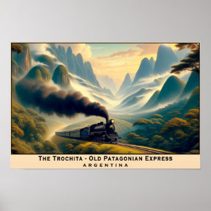  stoomtrein in de Patagonische bergen Poster