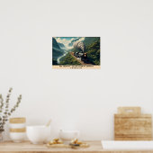  stoomtrein in de Patagonische bergen Poster (Keuken)