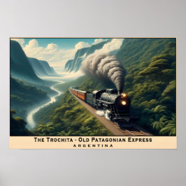  stoomtrein in de Patagonische bergen Poster