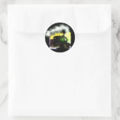 Stoomtrein in de schemering ronde sticker (Tas)