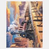 Stoomtrein in de woestijn fleece deken (Voorkant)