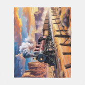 Stoomtrein in de woestijn fleece deken (Voorkant)