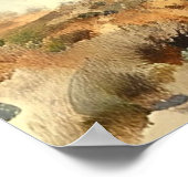  stoomtrein in de woestijn, spoorweg poster (Hoek)