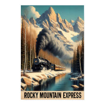 stoomtrein in een berglandschap