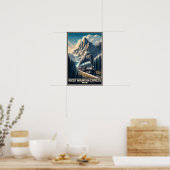  stoomtrein in een berglandschap poster (Keuken)
