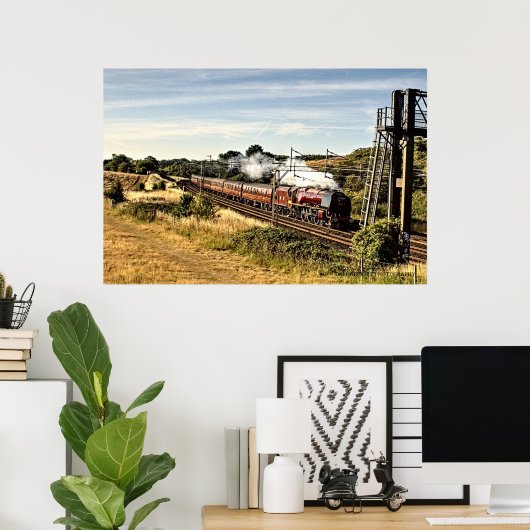 Stoomtrein in het Poster van het platteland (4022) (Thuiskantoor)