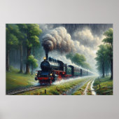 Stoomtrein in het regenwoud, spoorweg poster (Voorkant)