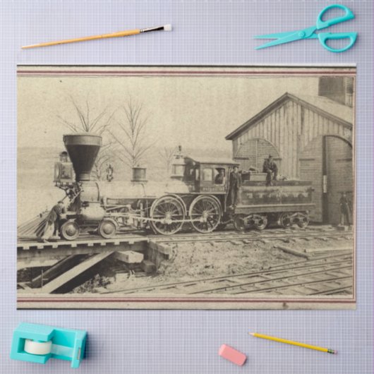 stoomtrein in opslagplaats tissuepapier (Craft)