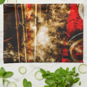  stoomtrein - in stoom theedoek (Gevouwen)