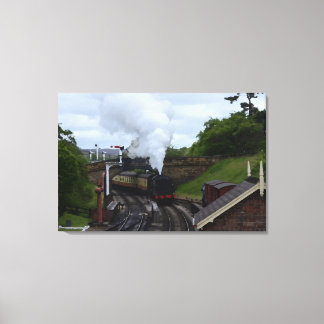 Stoomtrein in Yorkshire Canvas Afdruk