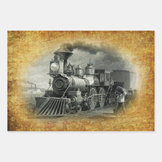  stoomtrein inpakpapier vel (Voorkant)