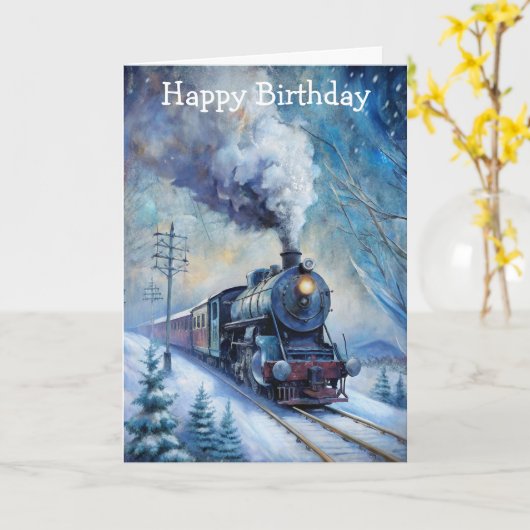 Stoomtrein Kaart (Gele Bloem)