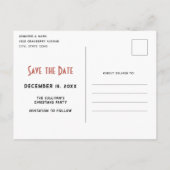 Stoomtrein Kerstmis Save the Date Uitnodiging Briefkaart (Achterkant)