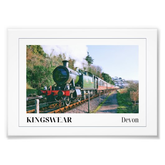 Stoomtrein, Kingswear, Devon Foto Afdruk (Voorkant)